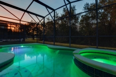 Pool and spa at night (Green)