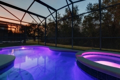 Pool and spa at night (Purple)